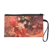 Japanese Noh Mask Fantasy Art Wristlet