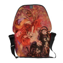 Japanese Noh Mask Fantasy Messenger Bag