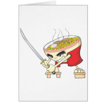 Japanese Noodle Soup Fighter with Samurai Sword Cards