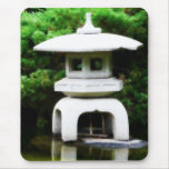Japanese Pagoda Lantern Style Garden Statue mousepads