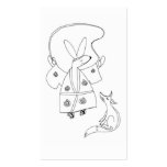 Japanese rabbit and fox business cards