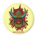 Japanese samurai helmet cool magnet design