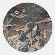 Japanese Sea Monster circa 1815 Stickers