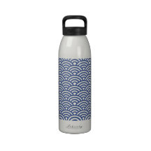 Japanese Seigaiha Wave Patterned Water Bottle