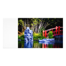 Japanese Stone and Bridge Custom Photo Card