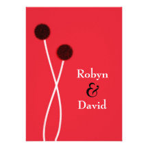 Japanese Sumi-e Red & Black Wedding Invitation