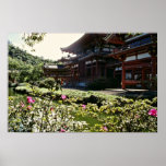 Japanese Temple, Byodo-in - Oahu flowers posters