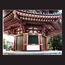 Japanese Temple Pagoda Sketch Postcard postcards