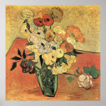 Japanese vase, roses and anemones-Vincent van Gogh Posters