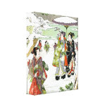 Japanese Winter Scene Stretched Canvas Print