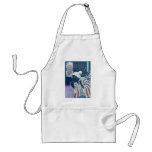 Japanese Woman. Ancient Japanese Painting. aprons
