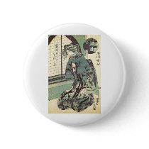 Japanese Woman in beautiful Kimono circa 1820 Button