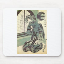 Japanese Woman in beautiful Kimono circa 1820 Mousepads