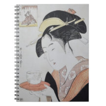 Japanese Woman with Tea Note Books