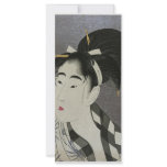 Japanese Women wiping her face rack cards
