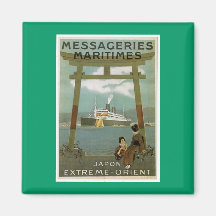 "Japon Extreme-Orient" Messegeries Maritimes Magnets