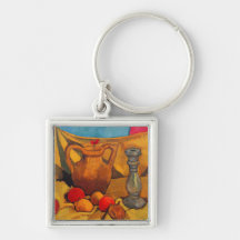 jar, candlestick and fruits by Modersohn Keychains