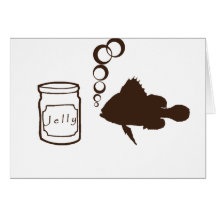 jar of jelly and fishes makes jelly fish greeting card