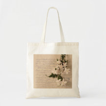 jasmine on old script handwriting budget tote bag
