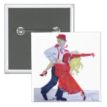 Jason Donovan Kristina Rihanoff Foxtrot Cartoon Button