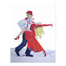 Jason Donovan Kristina Rihanoff Foxtrot Cartoon Postcard