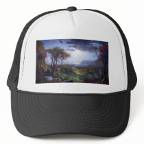Jasper Francis Cropsey - Autumn - On the Hudson Ri Mesh Hats