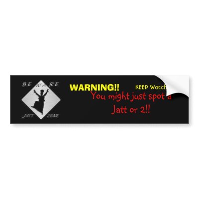Jatt Zone Bumper Sticker by supertd
