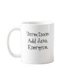 Java Thunder, Directions:  Add Java, Energise. Mugs