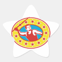 Javelin Throw Track and Field Athlete Star Sticker