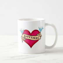 Jayden - Custom Heart Tattoo T-shirts & Gifts Coffee Mugs