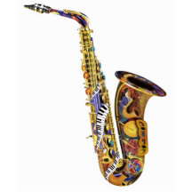 Jazz Colour Saxophone Art Acrylic Sculpture Photo Cutouts