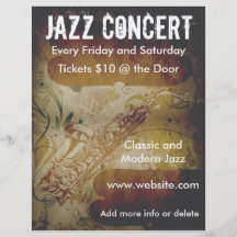 Jazz Concert Saxophone Flyer