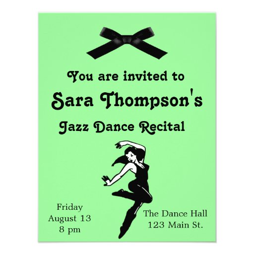 Jazz Dance Recital Invitation