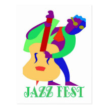 Jazz Fest Blues Man Post Cards