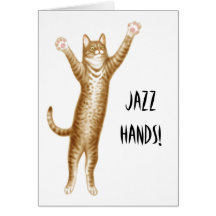 Jazz Hands Cat Card