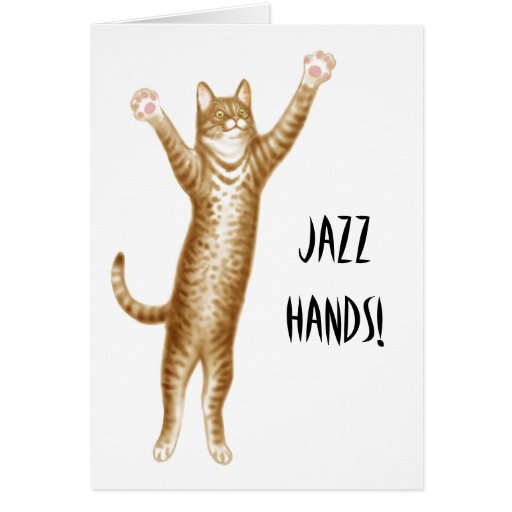 Jazz Hands Cat Card Zazzle
