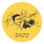 JAZZ musician with trumpet and musical notes stickers