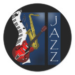 Jazz Round Stickers