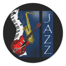 Jazz Round Stickers