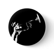 Jazz Trumpet Player Button Badge