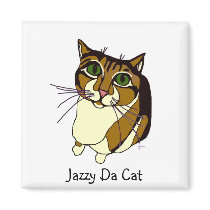 Jazzy Da Cat Sq Magnet