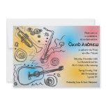 Jazzy Musical Bar Bat Mitzvah Invitation