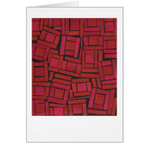 Jazzy red abstract pattern greeting card