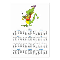 jazzy trombone playing lizard cartoon business card
