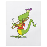 jazzy trombone playing lizard cartoon flyers