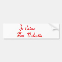 JE T AIME TON VALENTIN.png Adhésif Pour Voiture