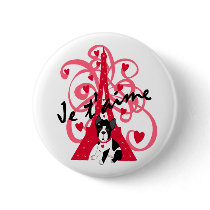 Je t'aime pinback button