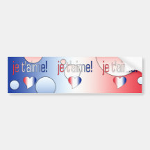 Je t'aime! French Flag Colours Pop Art Bumper Stickers