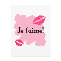 Je t'aime! - French I love you Postcards