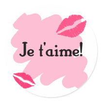 Je t'aime! - French I love you Stickers